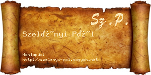 Szelényi Pál névjegykártya